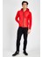SlimFit Erkek Kapşonlu Uzun Kol Basic Kırmızı Ceket 17425 5