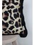 Siyah Püsküllü, Leopar Desen, Dekoratif 43X43CM Kare Kırlent Kılıfı 2