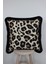 Siyah Püsküllü, Leopar Desen, Dekoratif 43X43CM Kare Kırlent Kılıfı 3
