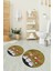 Dijital Baskılı Kaymaz Yıkanabilir Kedi Desen Yuvarlak Ikili Banyo Takımı, N-Y-Klozet-42-Kahve, 5