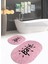 Dijital Baskılı Kaymaz Yıkanabilir Bath Oval Banyo Takımı Klozet Takımı, N-O-Klozet-09-Pembe, 1