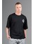 Oversize Erkek Bisiklet Yaka Siyah T-shirt 3