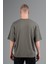 Oversize Erkek Bisiklet Yaka Haki T-shirt 2