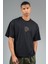 Oversize Erkek Bisiklet Yaka Siyah- T-shirt 3
