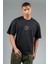 Oversize Erkek Bisiklet Yaka Siyah- T-shirt 4