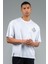 Oversize Erkek Bisiklet Yaka Beyaz T-shirt 4