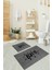 Dijital Baskılı Kaymaz Yıkanabilir Bath Ikili Banyo Takımı Klozet Takımı, N-Klozet-09-Gri, 2