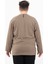 Büyük Beden Erkek Bisiklet Yaka Reglan Kol Kakao Sweatshirt 22421 2