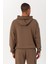 Oversize Erkek Kapşonlu Düşük Kol Kakao Sweatshirt 22465 3