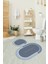 Dijital Baskılı Kaymaz Yıkanabilir Bathroom Oval Banyo Takımı Klozet Takımı, N-O-Klozet-01-Mavi, 3