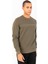 Sportswear Comfort Erkek Bisiklet Yaka Takma Kol Basic Açık Haki Sweatshirt 21836 3