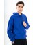 Sportswear Comfort Erkek Kapşonlu Düşük Kol Outdoor Saks Sweatshirt 22678 1