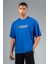 Oversize Erkek Bisiklet Yaka Saks T-shirt 1