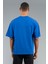 Oversize Erkek Bisiklet Yaka Saks T-shirt 2
