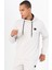 Regular Erkek Kapşonlu Takma Kol Gümüş Gri Sweatshirt 22482 3