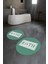Dijital Baskılı Kaymaz Yıkanabilir Bath Yuvarlak Ikili Banyo Takımı, N-Y-Klozet-07-Yeşil, 1
