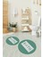 Dijital Baskılı Kaymaz Yıkanabilir Bath Yuvarlak Ikili Banyo Takımı, N-Y-Klozet-07-Yeşil, 3