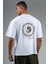 Oversize Erkek Bisiklet Yaka Beyaz- T-shirt 2