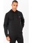 Regular Erkek Kapşonlu Takma Kol Siyah Sweatshirt 22482 4