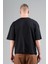 Oversize Erkek Bisiklet Yaka Siyah- T-shirt 2