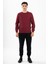 Regular Erkek Bisiklet Yaka Takma Kol Bordo Sweatshirt 22524 5