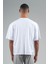 Oversize Erkek Bisiklet Yaka Beyaz T-shirt 2