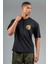 Oversize Erkek Bisiklet Yaka Siyah- T-shirt 3