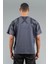 Oversize Erkek Bisiklet Yaka Antrasit- T-shirt 2
