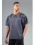Oversize Erkek Bisiklet Yaka Antrasit- T-shirt 3