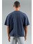 Oversize Erkek Bisiklet Yaka Açık Lacivert- T-shirt 2