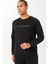 Sportswear Regular Erkek Bisiklet Yaka Reglan Kol Basic Siyah-Siyah Sweatshirt 22405 1