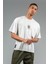 Oversize Erkek Bisiklet Yaka Gümüş Gri T-shirt 3