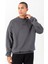 Sportswear Oversize Erkek Bisiklet Yaka Uzun Kol Basic Antrasit Sweatshirt 21822 1