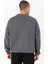 Sportswear Oversize Erkek Bisiklet Yaka Uzun Kol Basic Antrasit Sweatshirt 21822 5