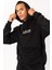 Oversize Erkek Kapşonlu Düşük Kol Siyah Sweatshirt 22465 1