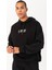 Oversize Erkek Kapşonlu Düşük Kol Siyah Sweatshirt 22465 2
