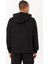 Oversize Erkek Kapşonlu Düşük Kol Siyah Sweatshirt 22465 3