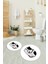 Dijital Baskılı Kaymaz Yıkanabilir Kedi Desen Yuvarlak Ikili Banyo Takımı, N-Y-Klozet-43-Beyaz, 5