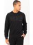 Sportswear Comfort Erkek Bisiklet Yaka Uzun Kol Basic Siyah Sweatshirt 22336 1