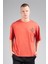 Oversize Erkek Bisiklet Yaka Kiremit T-shirt 3