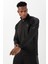 Regular Erkek Dik Yaka Reglan Kol Siyah Eşofman Üstü 21587 2
