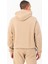 Oversize Erkek Kapşonlu Düşük Kol Açık Vizon Sweatshirt 22385 3