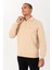 Sportswear Regular Erkek Polo Yaka Takma Kol Basic Kil Rengi Sweatshirt 22395 1