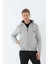 Regular Erkek Kapşonlu Uzun Kol Gri Melanj Tracktop 10072 1