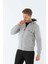 Regular Erkek Kapşonlu Uzun Kol Gri Melanj Tracktop 10072 4