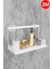 Yapışkanlı Beyaz Kedi Desenli Banyo Düzenleyici, Mutfak Düzenleyici, Banyo Organizer 3m Yapışkanlı Tasarım MT86B 1