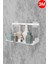 Yapışkanlı Beyaz Kedi Desenli Banyo Düzenleyici, Mutfak Düzenleyici, Banyo Organizer 3m Yapışkanlı Tasarım MT86B 4