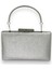 Gümüş Gri Lame Çizilmez Mat Deri Demir Saplı Metal Kasalı Abiye Çanta Nişan Düğün Mezuniyet 1