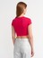 30936 Vücuda Oturan Crop Top-Fuşya 2