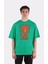 Yeşil Pamuk Bisiklet Yaka Oversize T-Shirt Zoro Samurai Wano Kuni Arc 1